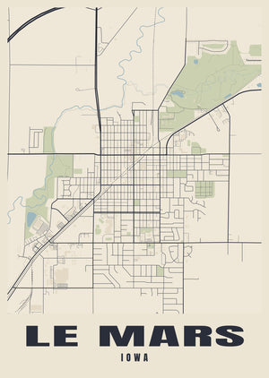 Le Mars Street Map Poster