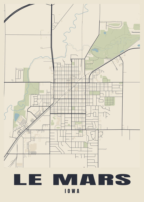 Le Mars Street Map Poster
