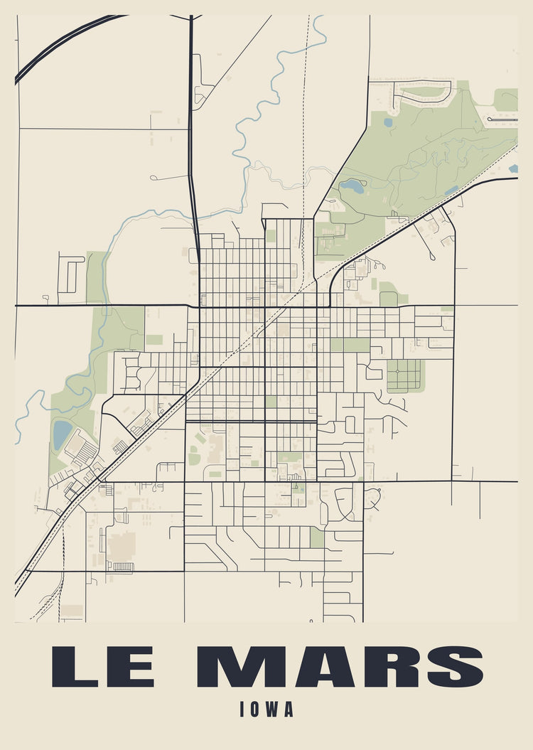 Le Mars Street Map Poster