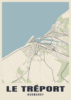 Street map poster of Le Tréport, Normandy