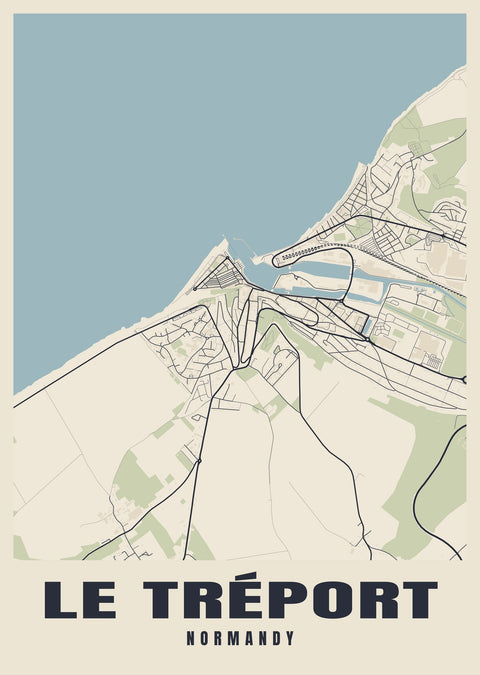 Le Tréport Street Map Poster