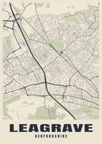 Street map poster of Leagrave, Bedfordshire