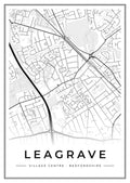 Street map poster of Leagrave village centre, Bedfordshire