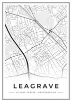 Street map poster of Leagrave village centre, Bedfordshire