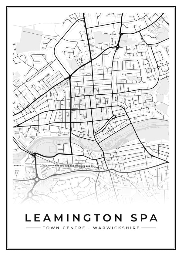 Leamington Spa Town Centre Street Map Poster