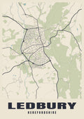Street map poster of Ledbury, Herefordshire