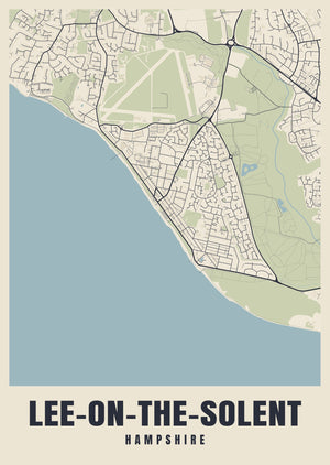 Lee-on-the-Solent Street Map Poster