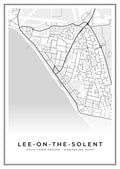 Street map poster of Lee-on-the-Solent town centre, Hampshire