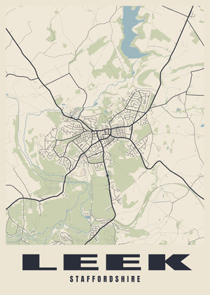 Leek Street Map Poster