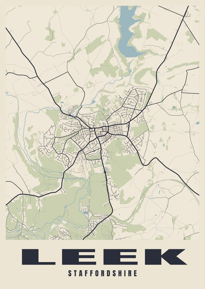 Leek Street Map Poster
