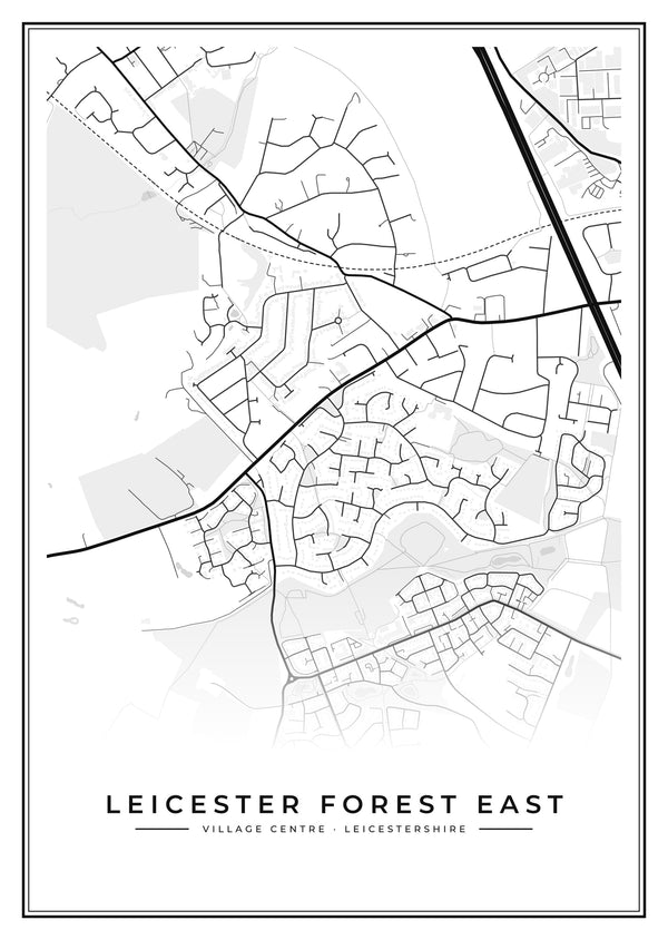 Leicester Forest East Village Centre Street Map Poster