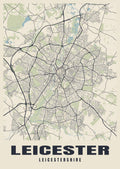 Street map poster of Leicester, Leicestershire