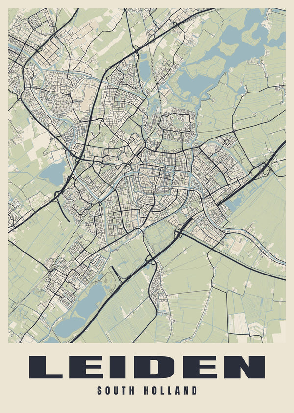 Leiden Street Map Poster