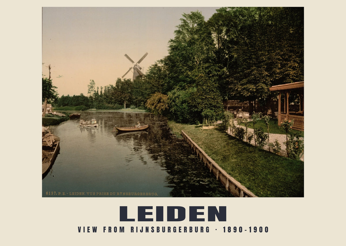 View from Rijnsburgerburg, Leiden, 1890–1900 heritage photograph