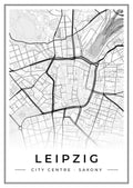 Street map poster of Leipzig city centre, Saxony