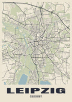 Street map poster of Leipzig, Saxony