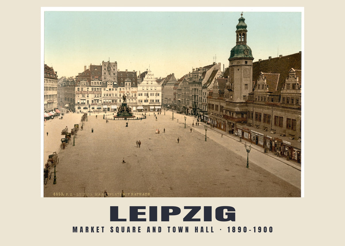 Piazza del mercato e municipio, Leipzig, 1890–1900
