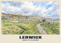 Broch of Clickimin, Lerwick poster, English Watercolour style