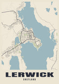 Street map poster of Lerwick, Shetland
