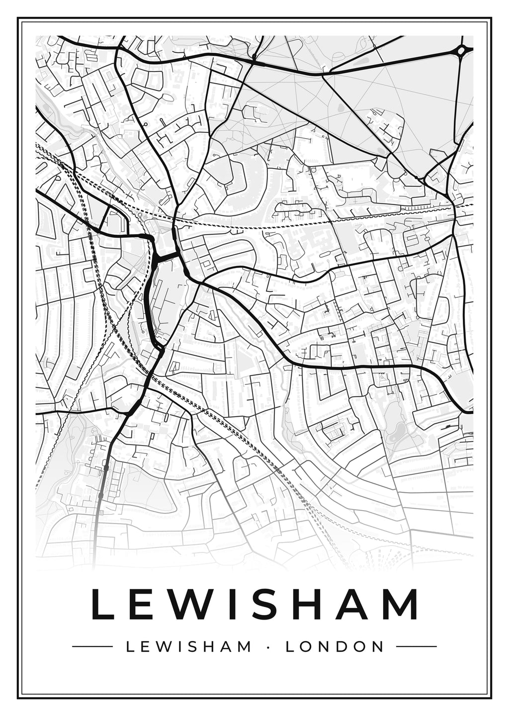 Street map poster of Lewisham, Lewisham, London