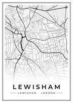 Street map poster of Lewisham, Lewisham, London