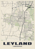 Street map poster of Leyland, Lancashire