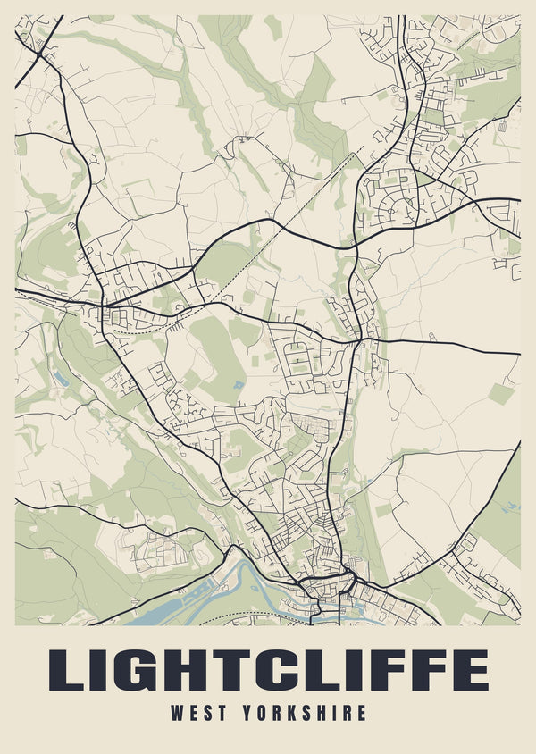 Lightcliffe Street Map Poster