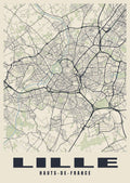 Street map poster of Lille, Hauts-de-France