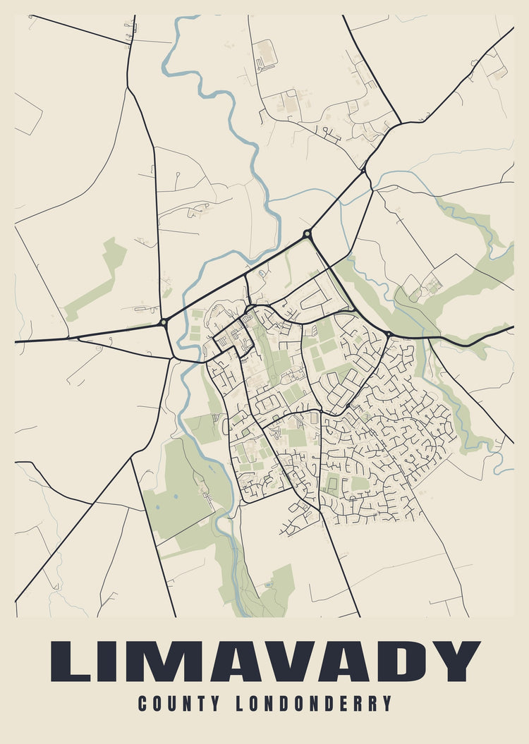 Limavady Street Map Poster