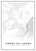 Street map poster of Limone sul Garda village centre, Lombardy