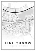 Street map poster of Linlithgow town centre, West Lothian