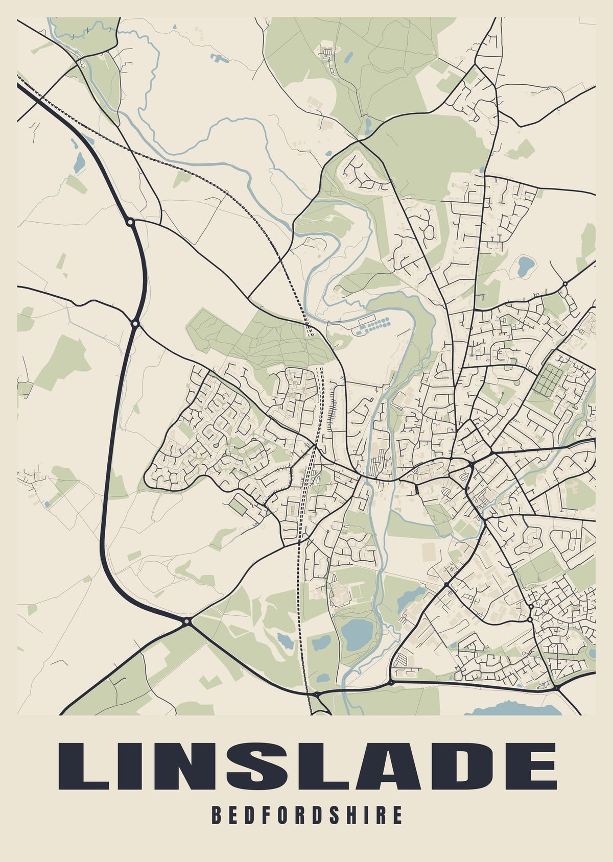Street map poster of Linslade, Bedfordshire