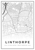 Street map poster of Linthorpe village centre, North Yorkshire