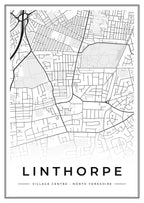 Street map poster of Linthorpe village centre, North Yorkshire