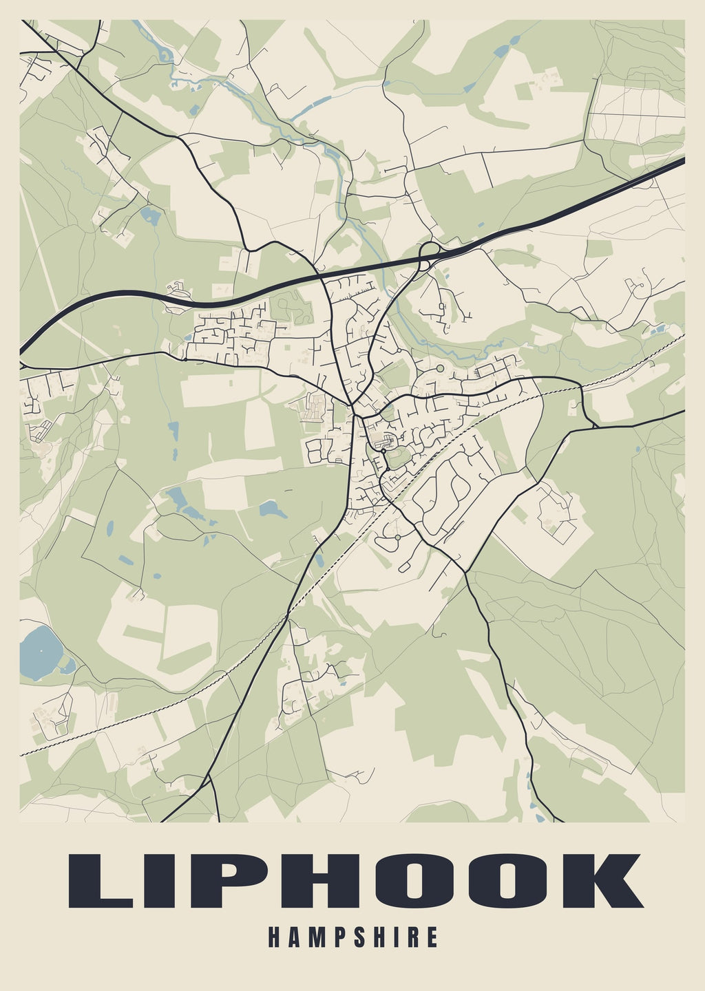 Street map poster of Liphook, Hampshire