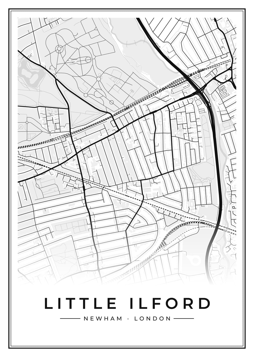 Street map poster of Little Ilford, Newham, London
