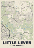 Street map poster of Little Lever, Greater Manchester
