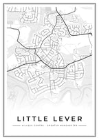 Street map poster of Little Lever village centre, Greater Manchester