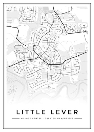 Little Lever Village Centre Street Map Poster