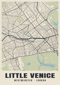 Heritage street map poster of Little Venice, Westminster, London