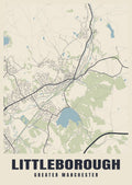 Street map poster of Littleborough, Greater Manchester