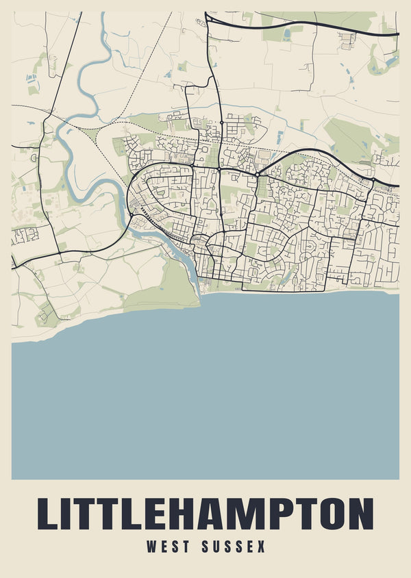 Littlehampton Street Map Poster