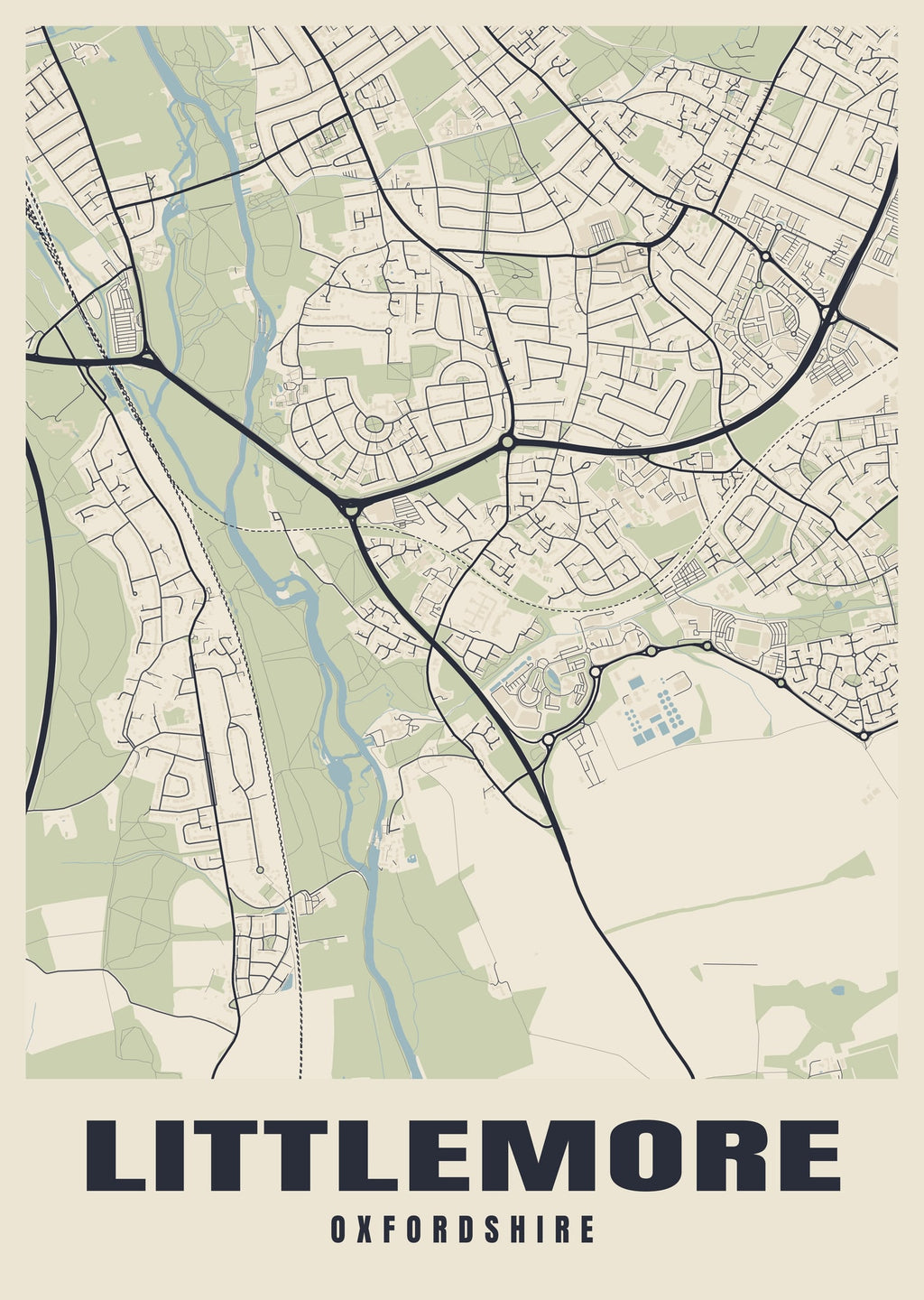 Street map poster of Littlemore, Oxfordshire