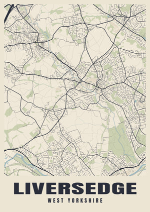 Liversedge Street Map Poster