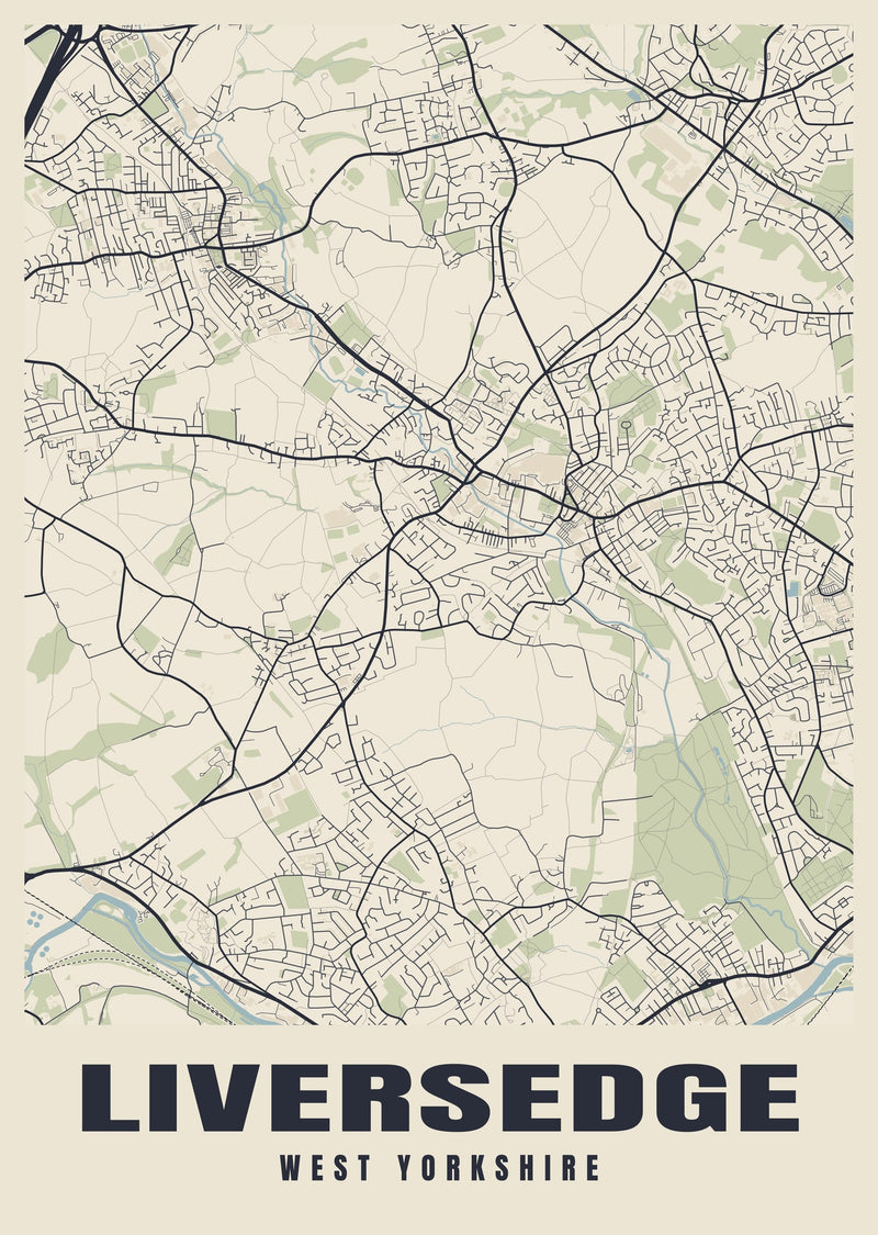 Liversedge Street Map Poster