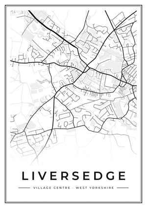 Liversedge Village Centre Street Map Poster