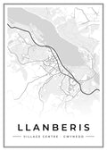Street map poster of Llanberis village centre, Gwynedd