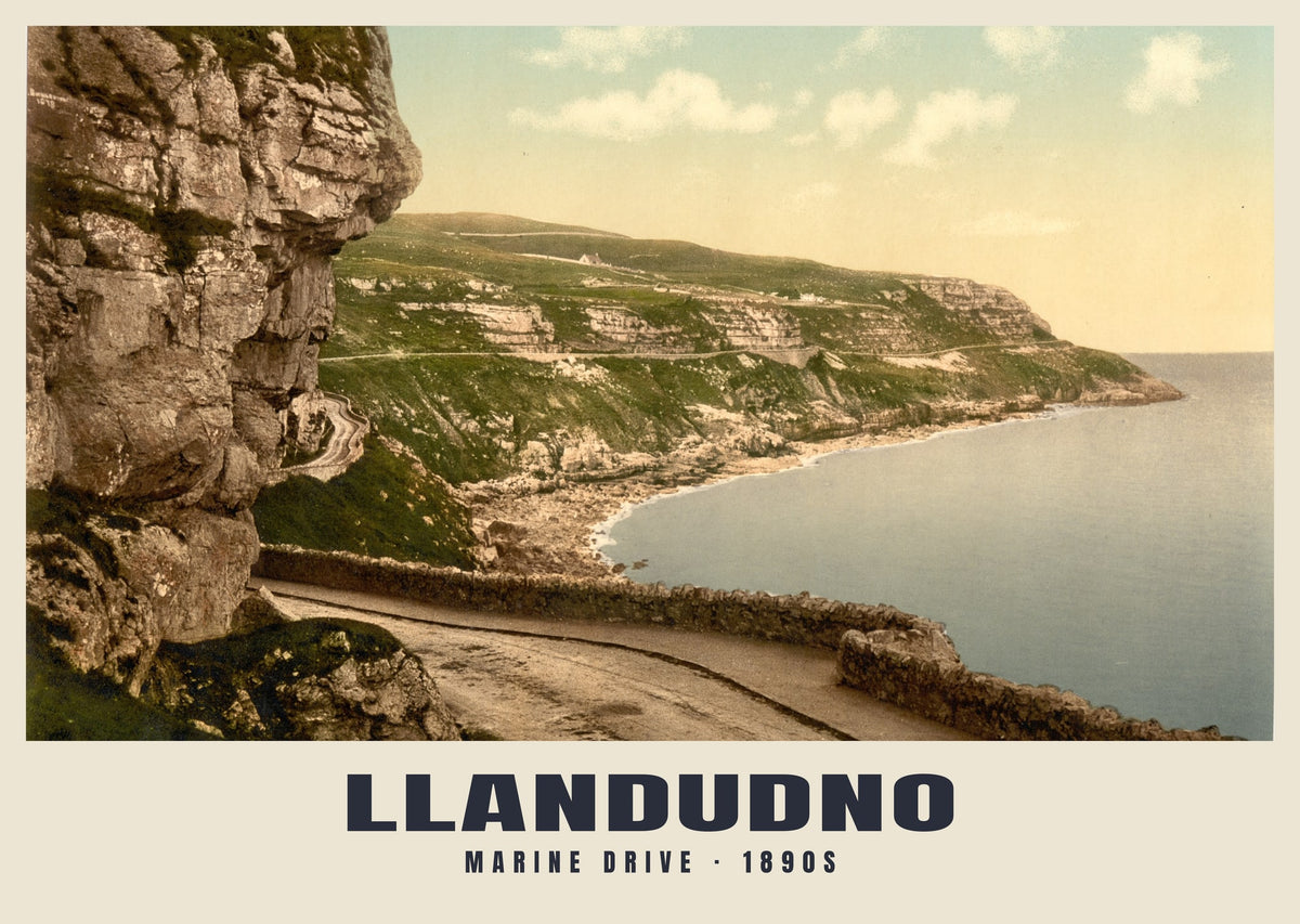 Marine Drive, Llandudno, 1890s heritage photograph