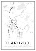 Street map poster of Llandybie village centre, Carmarthenshire