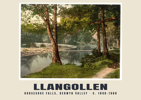 Horseshoe Falls, Berwyn Valley, Llangollen, ca. 1890–1900 Erfgoedafdruk